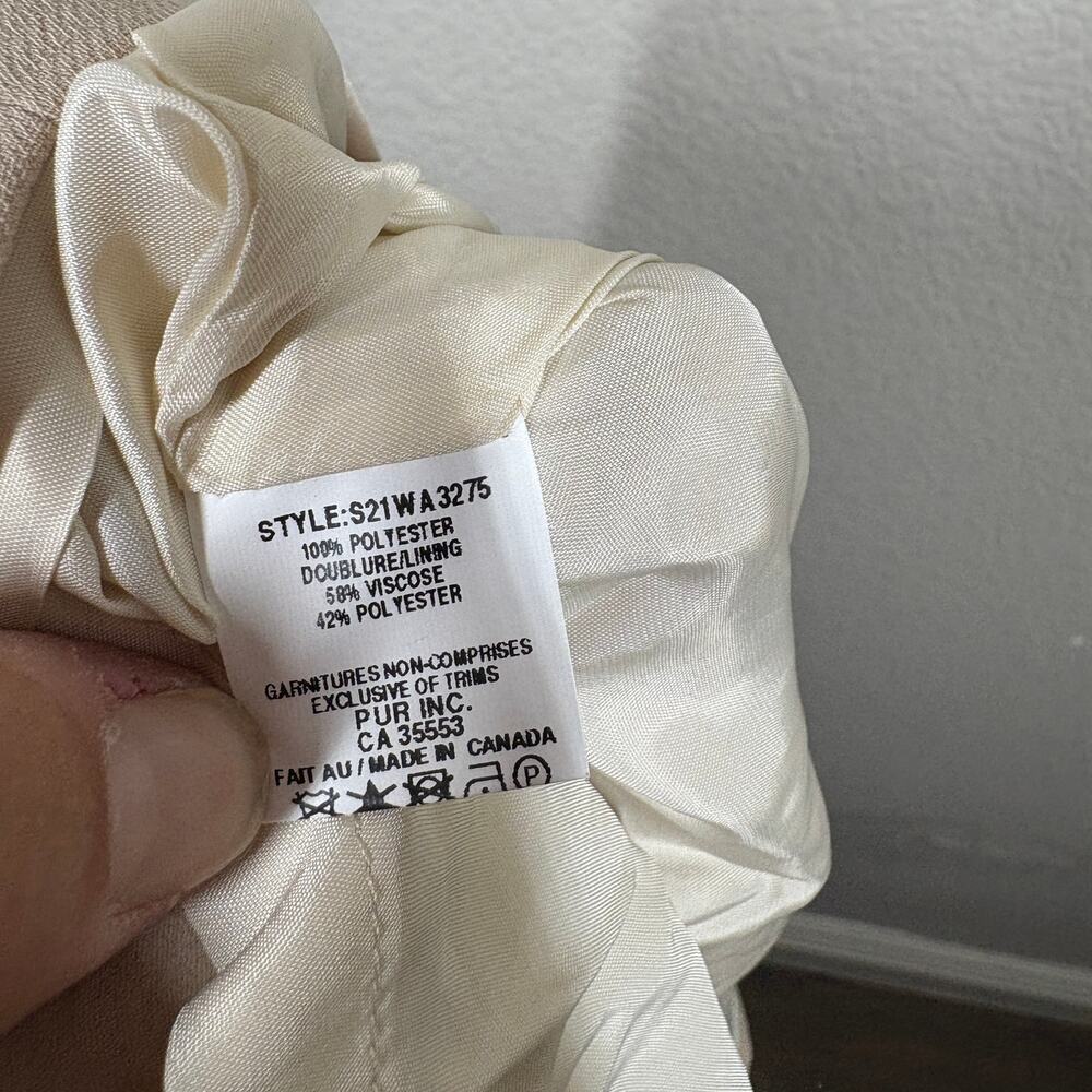 Iris Setlakwe Size 12 High Waisted Pencil Skirt Almond Front Slit Pockets Canada - Picture 6 of 8